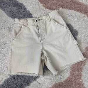 NWOT Pacsun High Rise Beige Carpenter denim shorts size 25